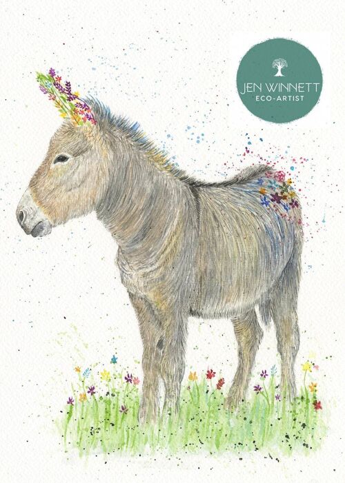Daisy the Donkey Signed Art Print cute bestseller art
