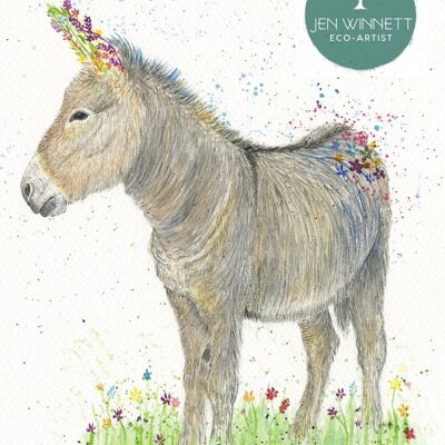 Stampa artistica firmata Daisy the Donkey simpatica arte bestseller