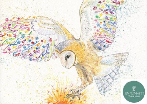 Barn Owl  | Signed Art Print | Bird Artwork Countryside