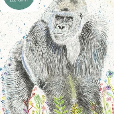George the Gorilla | Signed watercolour art print Eco friend