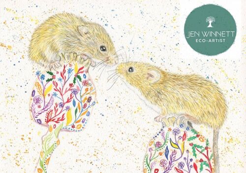 Muffin and Marshmellow the Mice Signed watercolour art print