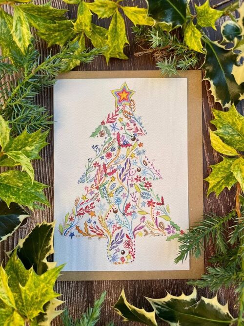 Christmas Tree | Eco Friendly Card Colourful  Nature Blank