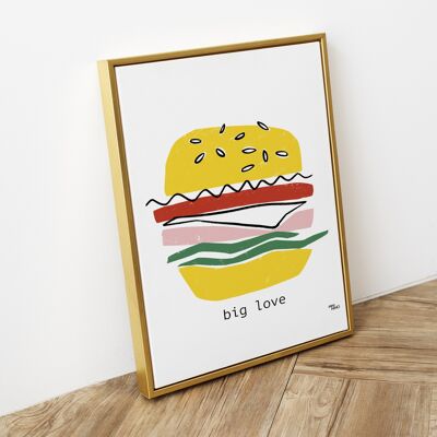 Affiche cuisine Hamburger - BIG LOVE