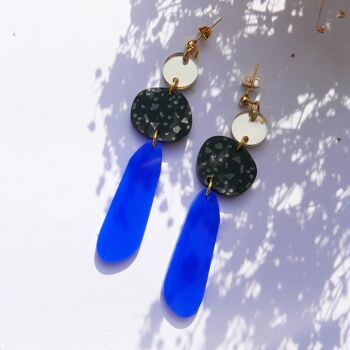 Boucles d'oreilles Catherine. Bleu 1