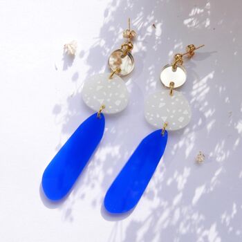 Boucles d'oreilles Catherine. Bleu 2