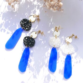 Boucles d'oreilles Catherine. Bleu 3