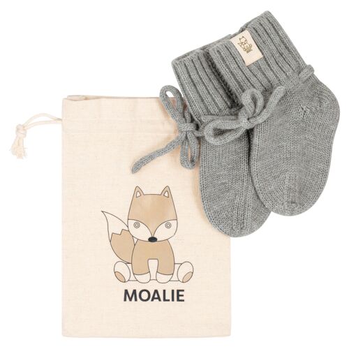 Baby slippers Merino wool Sage