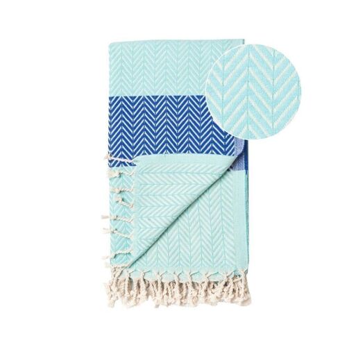 Beach Towel / Spa & Sauna Towel / Turkish Hammam Towel Balik Mint/Blue
