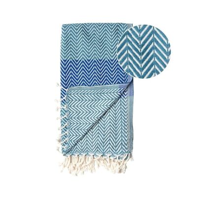 Beach Towel / Spa & Sauna Towel / Turkish Hammam Towel Balik Dark Green/Blue