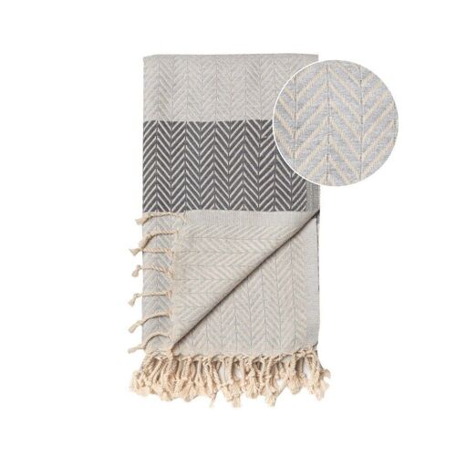 Beach Towel / Spa & Sauna Towel / Turkish Hammam Towel Balik Grey