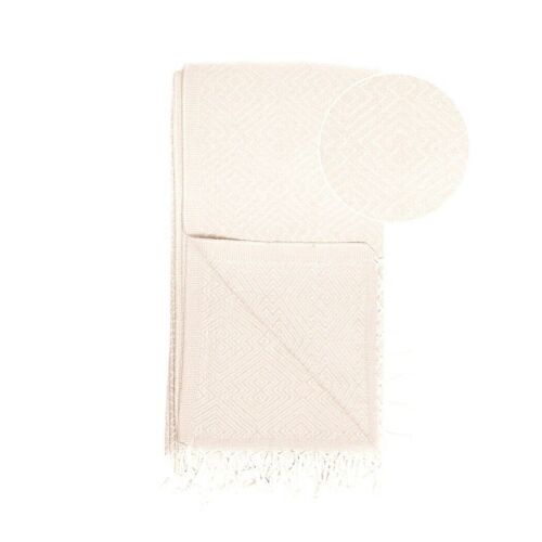 ATOM Cotton Plaid / Throw / XXL Beach Towel / Spa & Sauna Towel Beige - 200x250 cm