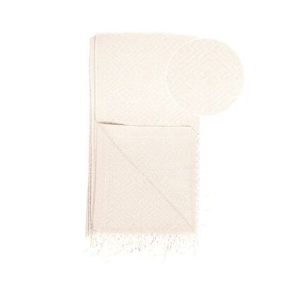 ATOM Cotton Plaid / Throw / XXL Beach Towel / Spa & Sauna Towel Beige - 200x250 cm
