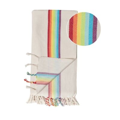 Beach Towel / Spa & Sauna Towel / Turkish Hammam Towel Bambou Rainbow