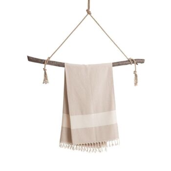 Serviette de plage / Serviette de spa et de sauna / Serviette de hammam turque Diamant Beige 2