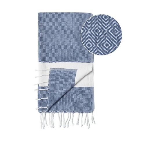 Beach Towel / Spa & Sauna Towel / Turkish Hand Towel Diamant Blue