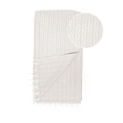 Serviette de Plage / Serviette Spa & Sauna / Serviette Hammam Turc Ela Beige