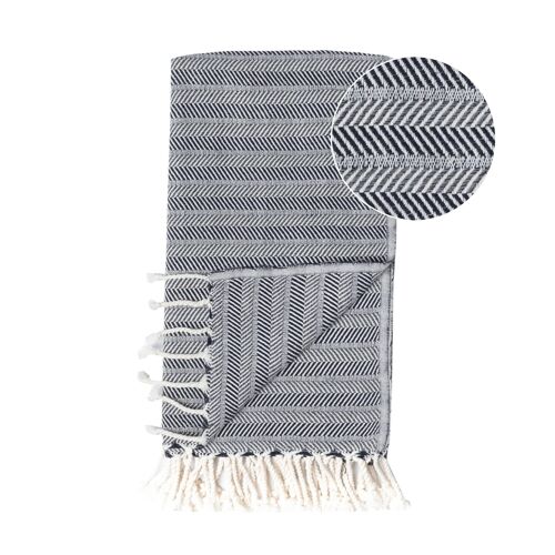 Beach Towel / Spa & Sauna Towel / Turkish Hammam Towel Fortuna Black/Grey