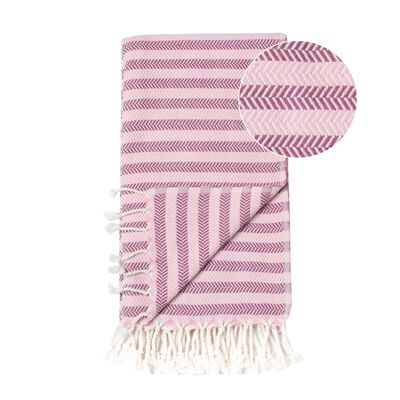 Beach Towel / Spa & Sauna Towel / Turkish Hammam Towel Fortuna Pink/Cherry Red
