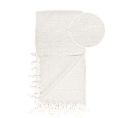 Serviette de plage / Serviette de spa et de sauna / Serviette de hammam turc Ilva Blanc