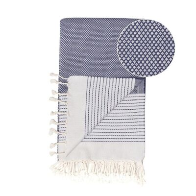 Serviette de plage / Serviette de spa et de sauna / Serviette de hammam turc Pharao Blue/Light Blue