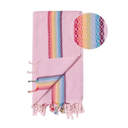 Beach Towel / Spa & Sauna Towel / Turkish Hammam Towel Rainbow Pink
