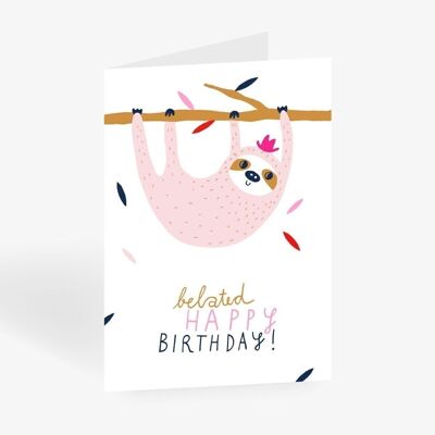 Tarjeta de felicitación / Deseos de cumpleaños tardíos