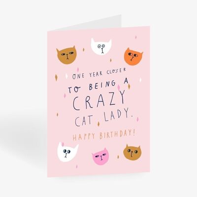 Greeting card / cat lady