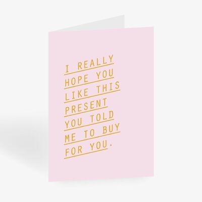 Greeting card / Told Me