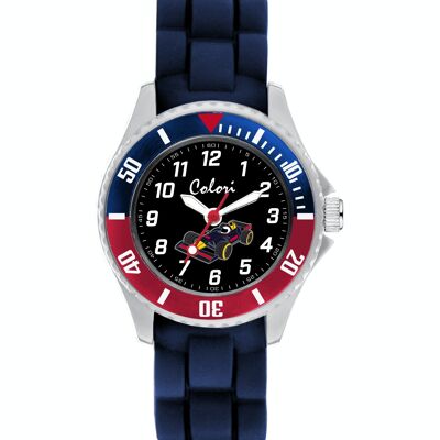 Colori Kidswatch 30MM Voiture de course bleu/rouge 3ATM