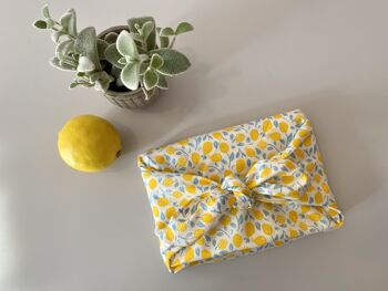 Serviettes cadeaux Furoshiki avec motif citron, taille S 35x35cm, M 50x50cm, L 70x70cm, XL90x90cm, tissu d'emballage, tissu d'emballage, Pâques 1