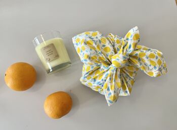 Serviettes cadeaux Furoshiki avec motif citron, taille S 35x35cm, M 50x50cm, L 70x70cm, XL90x90cm, tissu d'emballage, tissu d'emballage, Pâques 2