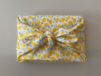 Serviettes cadeaux Furoshiki avec motif citron, taille S 35x35cm, M 50x50cm, L 70x70cm, XL90x90cm, tissu d'emballage, tissu d'emballage, Pâques 4