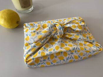 Serviettes cadeaux Furoshiki avec motif citron, taille S 35x35cm, M 50x50cm, L 70x70cm, XL90x90cm, tissu d'emballage, tissu d'emballage, Pâques 5