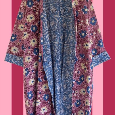 DARK BLUE AND PINK REVERSIBLE GOWN