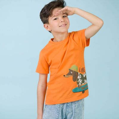 T-shirt garçon orange CARANJO