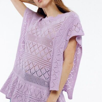 Top in maglia stile uncinetto MAUVE - PANAJ