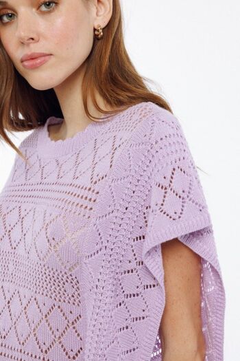 Top en tricot style crochet MAUVE - PANAJ 2