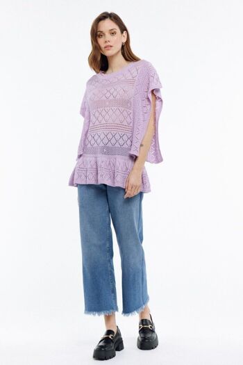 Top en tricot style crochet MAUVE - PANAJ 3