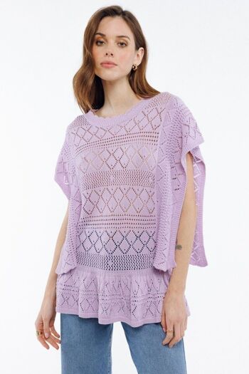 Top en tricot style crochet MAUVE - PANAJ 4