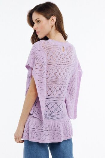 Top en tricot style crochet MAUVE - PANAJ 5