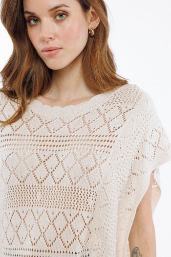 Top en tricot style crochet BEIGE - PANAJ 4