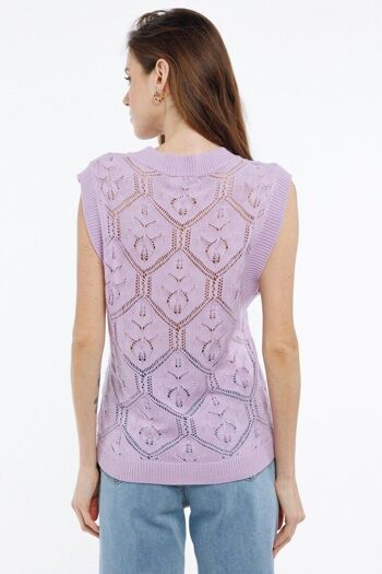 Top en tricot sans manches MAUVE - PAMY 5