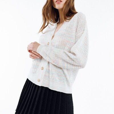 Cardigan cardigan con bottoni leone dorati MULTICOLOR - GILOU