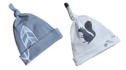 Baby Cap 2 pack 2-4 Squirrel/Feather