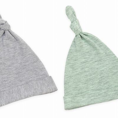 Gorro Bebé Pack de 2 Gris/Menta