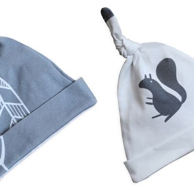 Pack de 2 Gorros Bebé Ardilla/Pluma