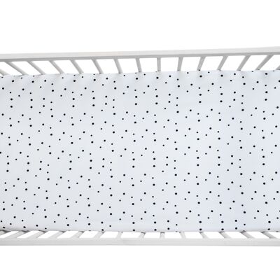 Bed Sheet We care 120 x 60 Black Dots