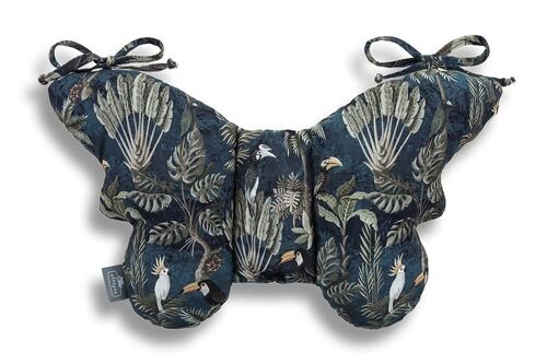 Butterfly pillow Jungle Dark_Blue