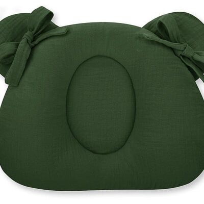 Muslin Head supporting pillow with indent Bottle_Green