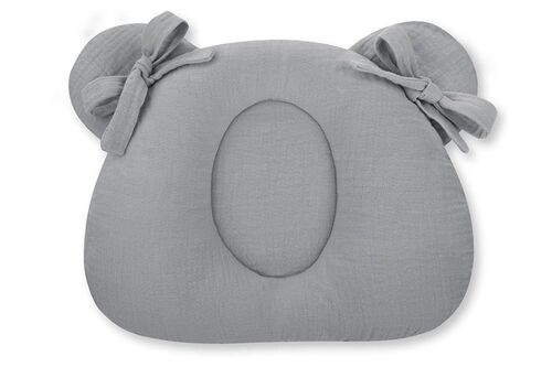 Muslin Head supporting pillow with indent Dark_Grey